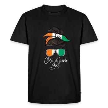 Côte d’Ivoire - T-shirt Premium bio Homme - noir - Devant - Nico (187cm)