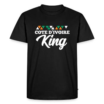 Côte d’Ivoire - T-shirt Premium bio Homme - noir - Devant - Nico (187cm)