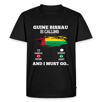Guinée-Bissau - T-shirt Premium bio Homme - noir - Devant - Nico (187cm)