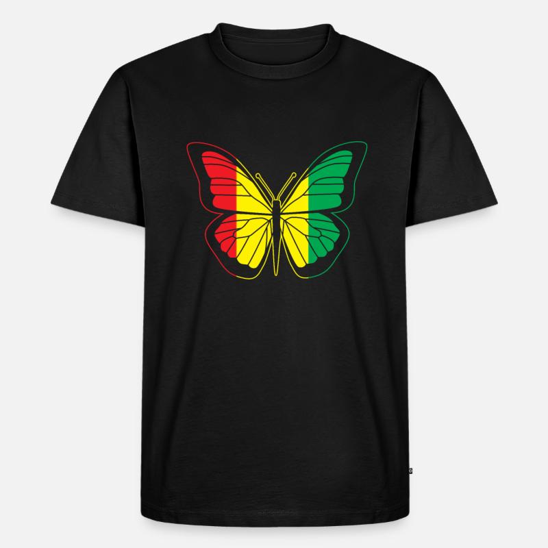 Guinea Flag - Männer Premium Bio T-Shirt - Schwarz