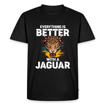 Jaguar - Men's Premium Organic T-Shirt - black - Front - Nico (187cm)