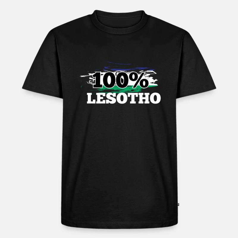 Lesotho - Männer Premium Bio T-Shirt - Schwarz