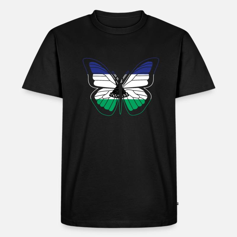 Lesotho - Männer Premium Bio T-Shirt - Schwarz