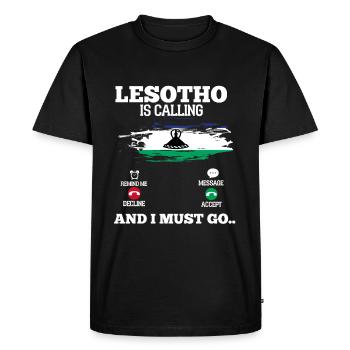 Lesotho - Men's Premium Organic T-Shirt - black - Front - Nico (187cm)