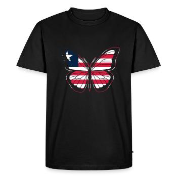Libéria - T-shirt Premium bio Homme - noir - Devant - Nico (187cm)