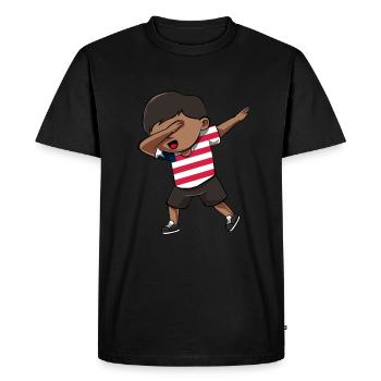 Libéria - T-shirt Premium bio Homme - noir - Devant - Nico (187cm)