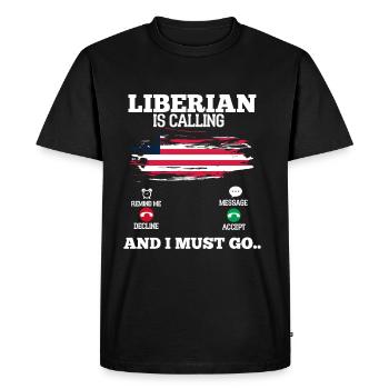 Libéria - T-shirt Premium bio Homme - noir - Devant - Nico (187cm)