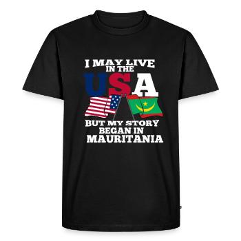 Mauritanie - T-shirt Premium bio Homme - noir - Devant - Nico (187cm)