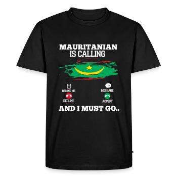 Mauritanie - T-shirt Premium bio Homme - noir - Devant - Nico (187cm)