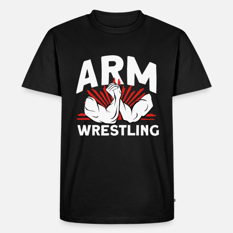 Armdrücken - Männer Premium Bio T-Shirt - Schwarz