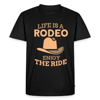 Rodéo - T-shirt Premium bio Homme - noir - Devant - Nico (187cm)