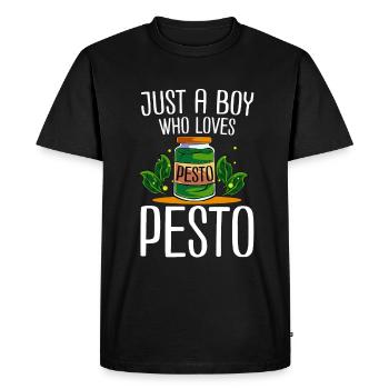 Pesto - Men's Premium Organic T-Shirt - black - Front - Nico (187cm)
