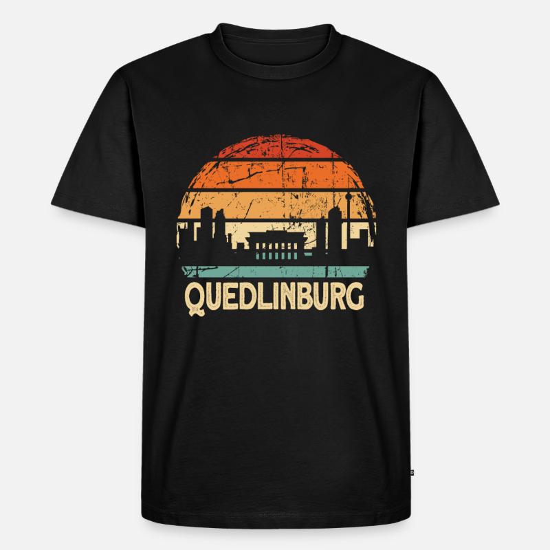 Quedlinburg - Männer Premium Bio T-Shirt - Schwarz