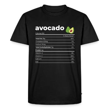 Nutrition Facts Avocado - Men's Premium Organic T-Shirt - black - Front - Nico (187cm)