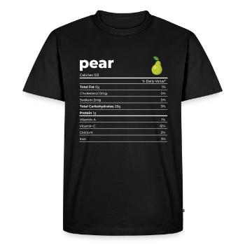 Nutrion Facts Pear - Men's Premium Organic T-Shirt - black - Front - Nico (187cm)