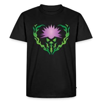 Thistle Flower - Men's Premium Organic T-Shirt - black - Front - Nico (187cm)