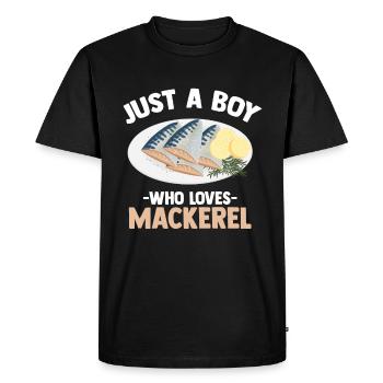 Maquereau Mackrel Pêche en eau salée - T-shirt Premium bio Homme - noir - Devant - Nico (187cm)