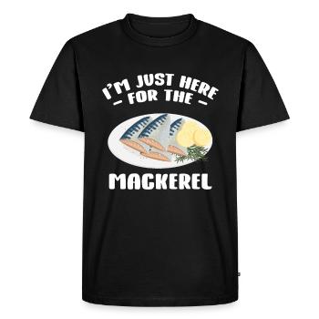 Maquereau Mackrel Pêche en eau salée - T-shirt Premium bio Homme - noir - Devant - Nico (187cm)