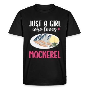 Maquereau Mackrel Pêche en eau salée - T-shirt Premium bio Homme - noir - Devant - Nico (187cm)