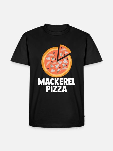 Makerel Pizza - Männer Premium Bio T-Shirt - Schwarz