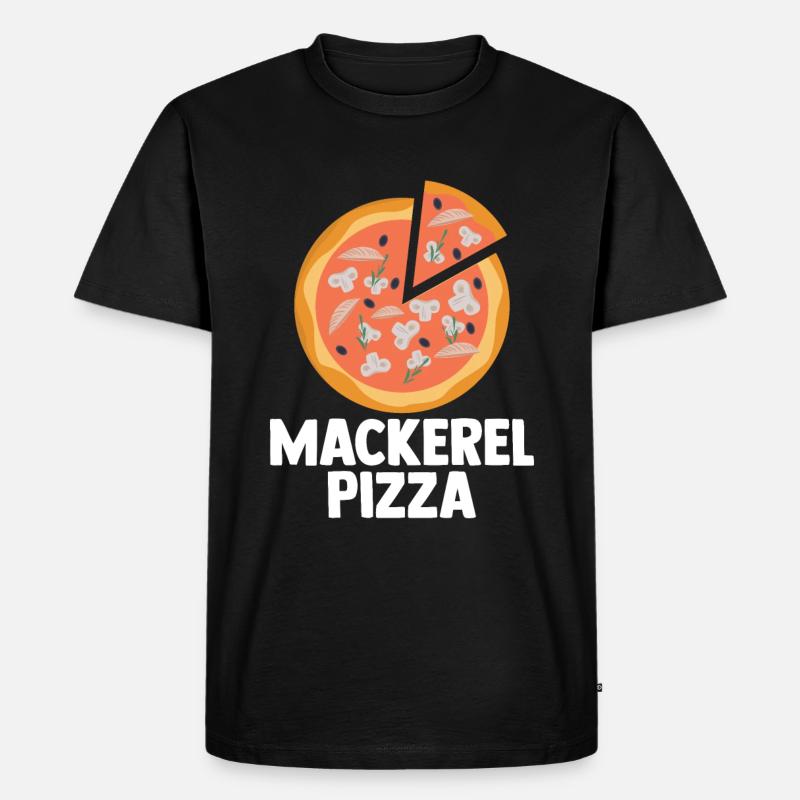 Makerel Pizza - Männer Premium Bio T-Shirt - Schwarz