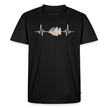 Maquereau Mackrel Pêche en eau salée - T-shirt Premium bio Homme - noir - Devant - Nico (187cm)