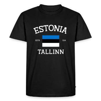 Estonie - T-shirt Premium bio Homme - noir - Devant - Nico (187cm)