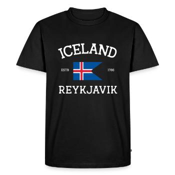 Islande - T-shirt Premium bio Homme - noir - Devant - Nico (187cm)