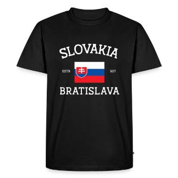 Slovakia - Men's Premium Organic T-Shirt - black - Front - Nico (187cm)