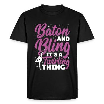 Bâton Twirling Bâton Twirler cadeau - T-shirt Premium bio Homme - noir - Devant - Nico (187cm)