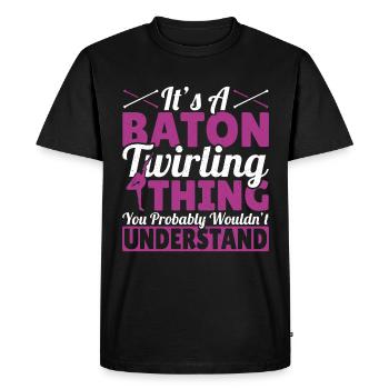 Bâton Twirling Bâton Twirler cadeau - T-shirt Premium bio Homme - noir - Devant - Nico (187cm)