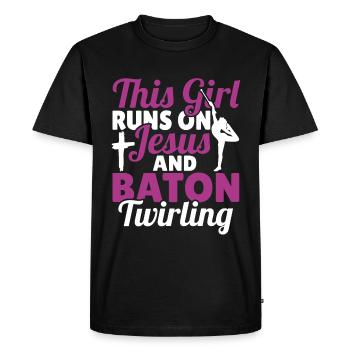 Bâton Twirling Bâton Twirler cadeau - T-shirt Premium bio Homme - noir - Devant - Nico (187cm)