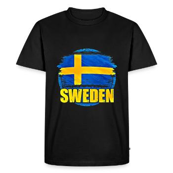 Suède - T-shirt Premium bio Homme - noir - Devant - Nico (187cm)
