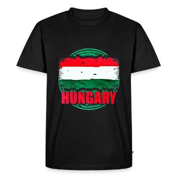 Hungary - Men's Premium Organic T-Shirt - black - Front - Nico (187cm)