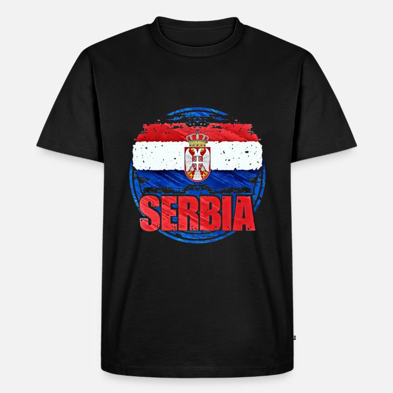 Serbien - Männer Premium Bio T-Shirt - Schwarz