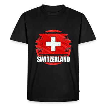 Switzerland - Men's Premium Organic T-Shirt - black - Front - Nico (187cm)