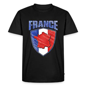 France - T-shirt Premium bio Homme - noir - Devant - Nico (187cm)