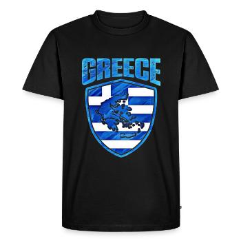 Grèce - T-shirt Premium bio Homme - noir - Devant - Nico (187cm)