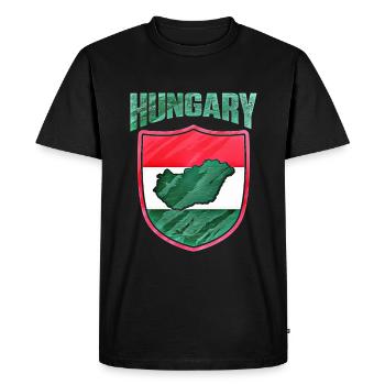 Hongrie - T-shirt Premium bio Homme - noir - Devant - Nico (187cm)