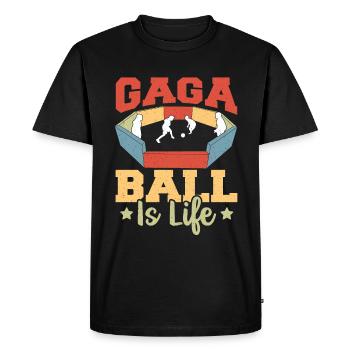 Ballon chasseur Gaga Ball Dodgeball joueur cadeau - T-shirt Premium bio Homme - noir - Devant - Nico (187cm)