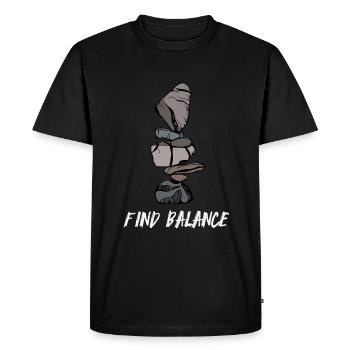 Empiler des pierres, équilibrer les couches - T-shirt Premium bio Homme - noir - Devant - Nico (187cm)