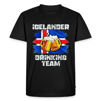 Équipe de beuverie d’Islande - T-shirt Premium bio Homme - noir - Devant - Nico (187cm)