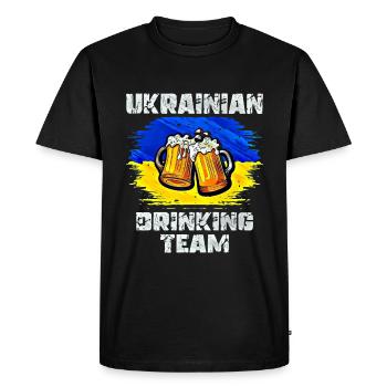 Équipe de beuverie d’Ukraine - T-shirt Premium bio Homme - noir - Devant - Nico (187cm)