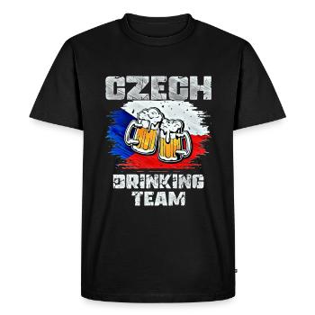 Équipe de beuverie de la République tchèque - T-shirt Premium bio Homme - noir - Devant - Nico (187cm)