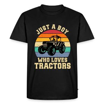 Tractor Lover Funny Tractor Gift - Men's Premium Organic T-Shirt - black - Front - Nico (187cm)