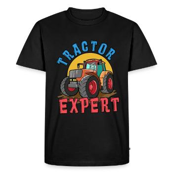 Tractor Lover Funny Tractor Gift - Men's Premium Organic T-Shirt - black - Front - Nico (187cm)