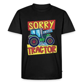 Tractor Lover Funny Tractor Gift - Men's Premium Organic T-Shirt - black - Front - Nico (187cm)