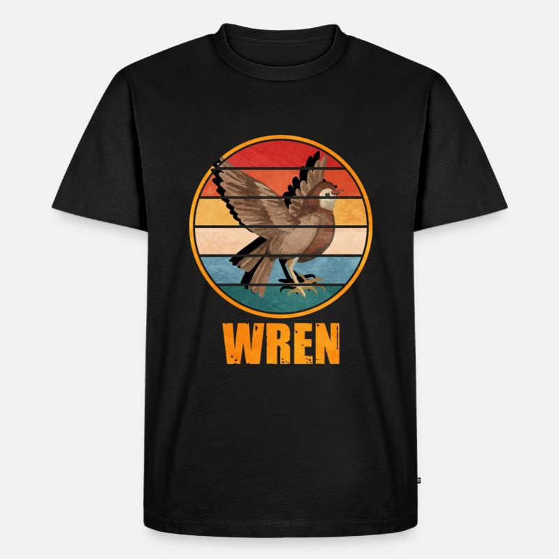 Zaunkönig Vogel - Männer Premium Bio T-Shirt - Schwarz