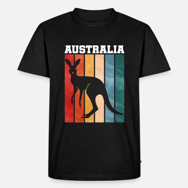 känguru - Männer Premium Bio T-Shirt - Schwarz