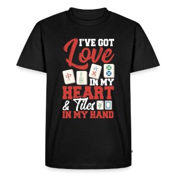 Cadeau pour les fans de Mahjong - T-shirt Premium bio Homme - noir - Devant - Nico (187cm)